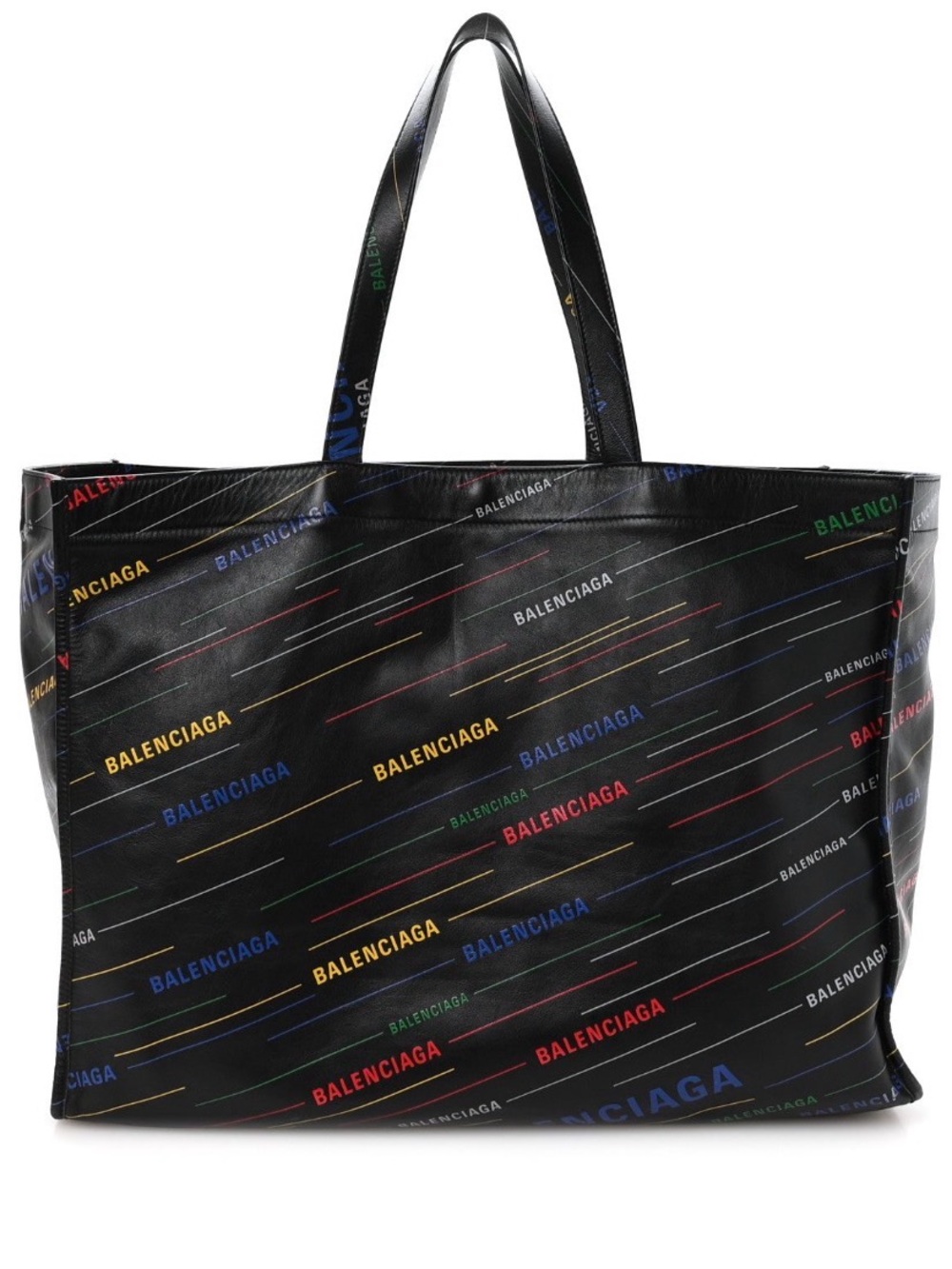 Balenciaga Black Tote with Subtle Multicolor Stitching